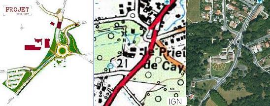 ville Gradignan in france and IGN map